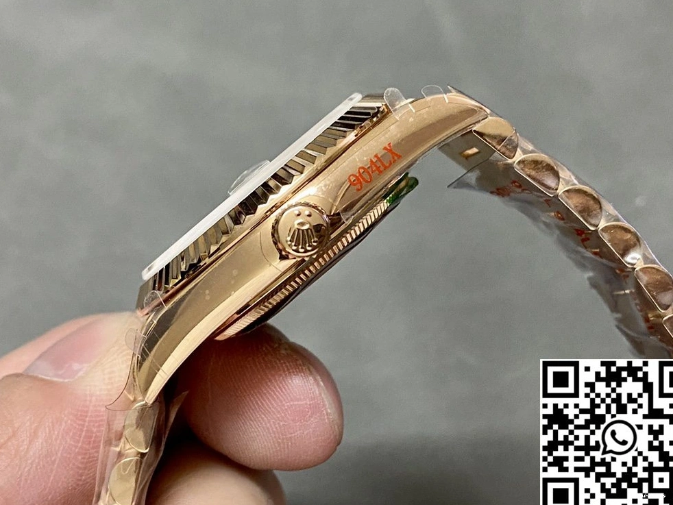 QF Rose Factory Steel Dial Rolex Green Day M228235-0025 Date Tungsten v5 Gold 0217